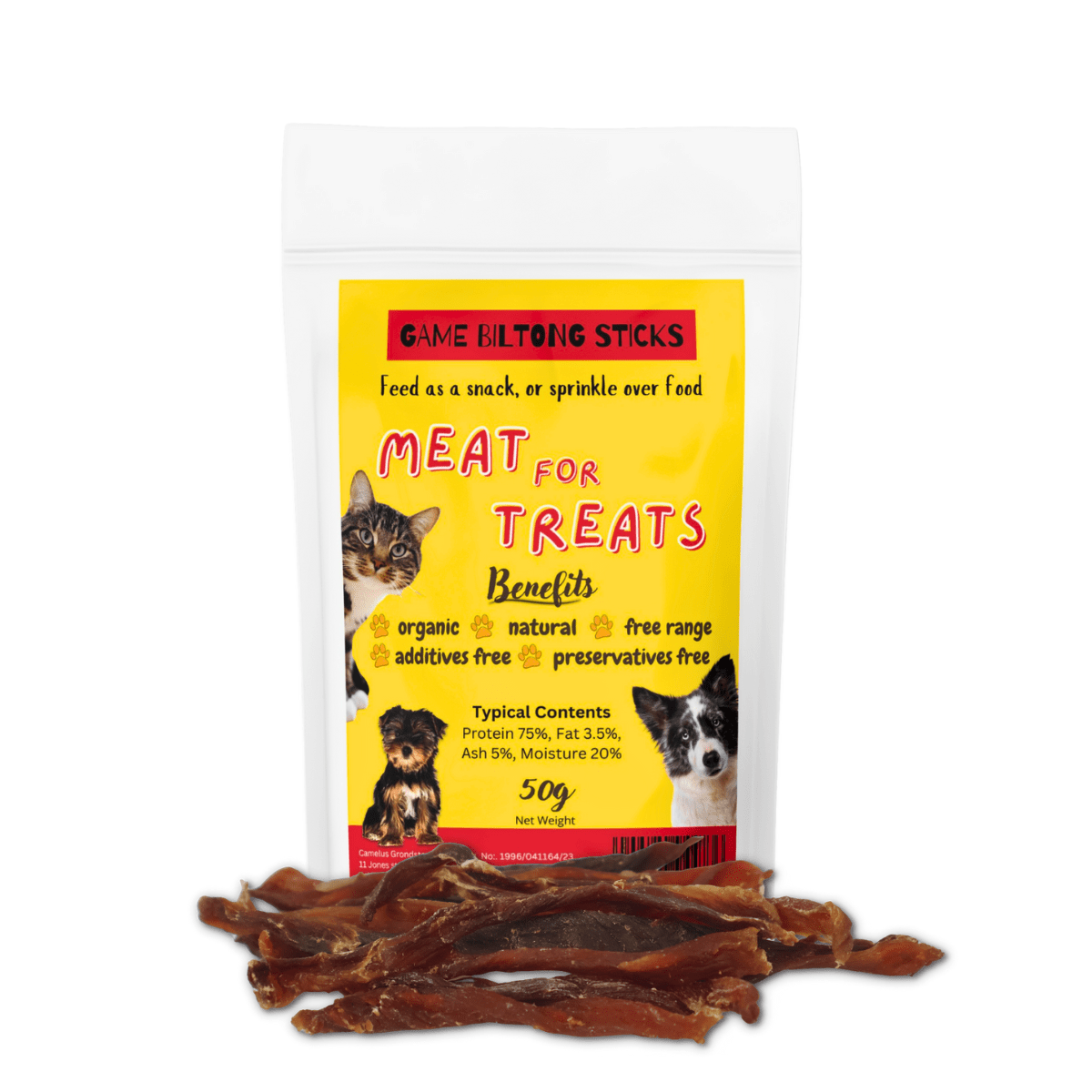 Game Biltong Sticks - Premium Pet Treat - Camelus - 100% Natural Dog Chews