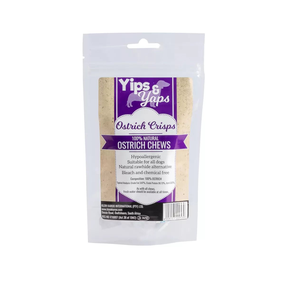 Ostrich Crisps Natural Dog Treats - Camelus - 100% Natural Dog Chews