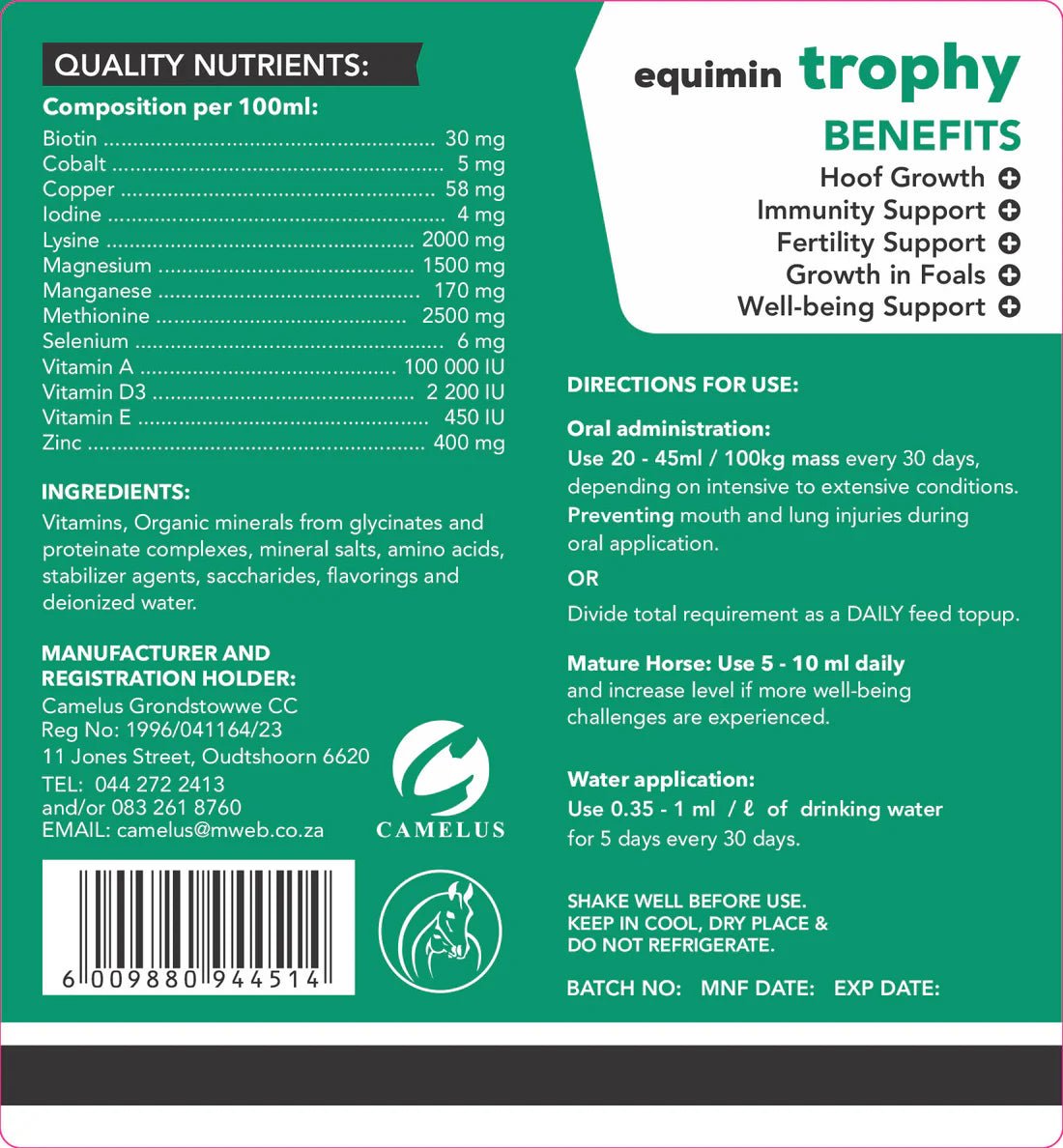 Boosting Fertility in Horses: The Benefits of Equimin Trophy - Camelus