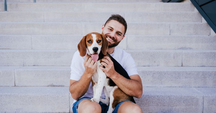 Man with Dog at the Stairs⁠