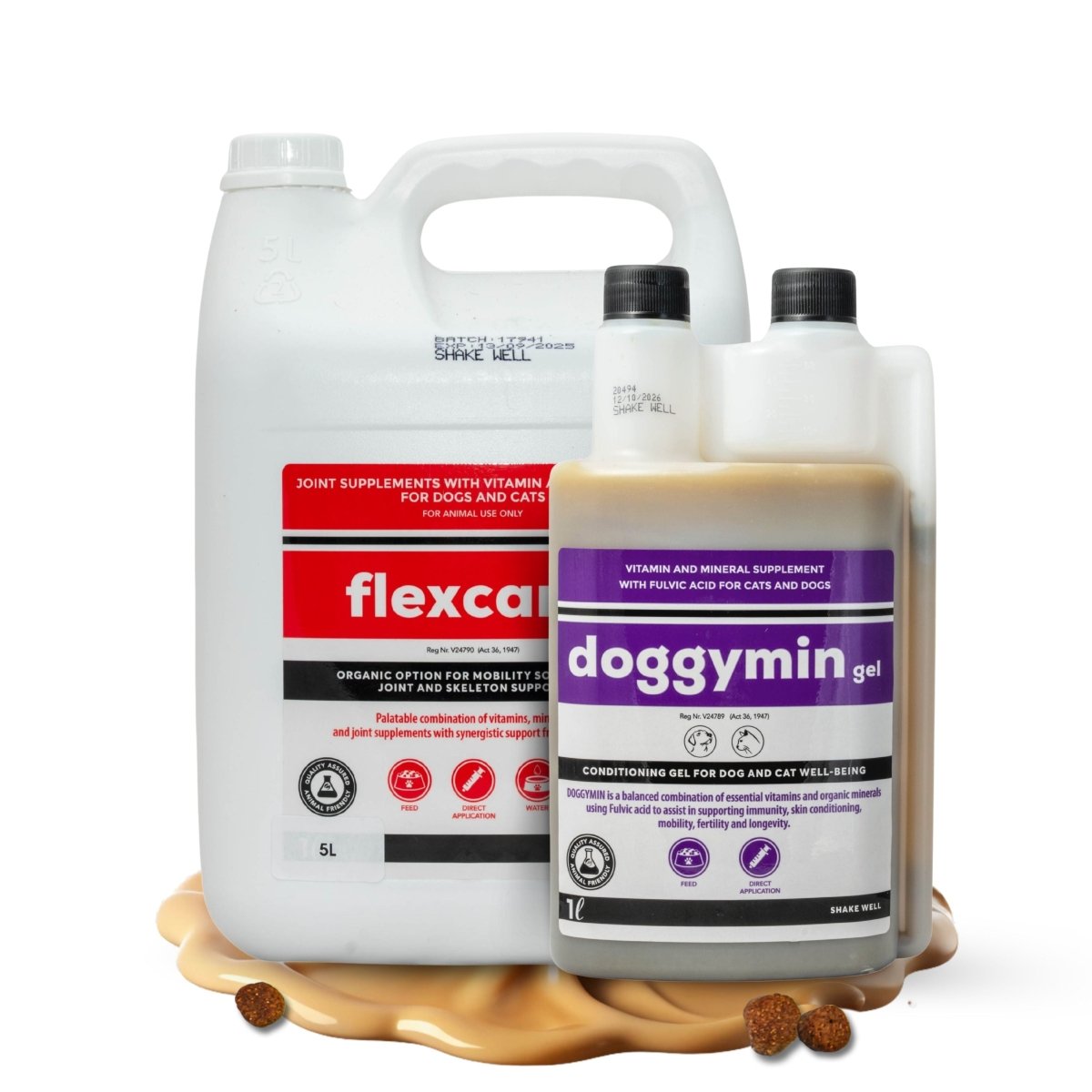 Flexcare &amp; Doggymin (Joint &amp; Skin Support For Dogs &amp; Cats) - Camelus - Joint | Skeleton | Mobility | Skin Conditioning | Longevity | Fertility | Immunity