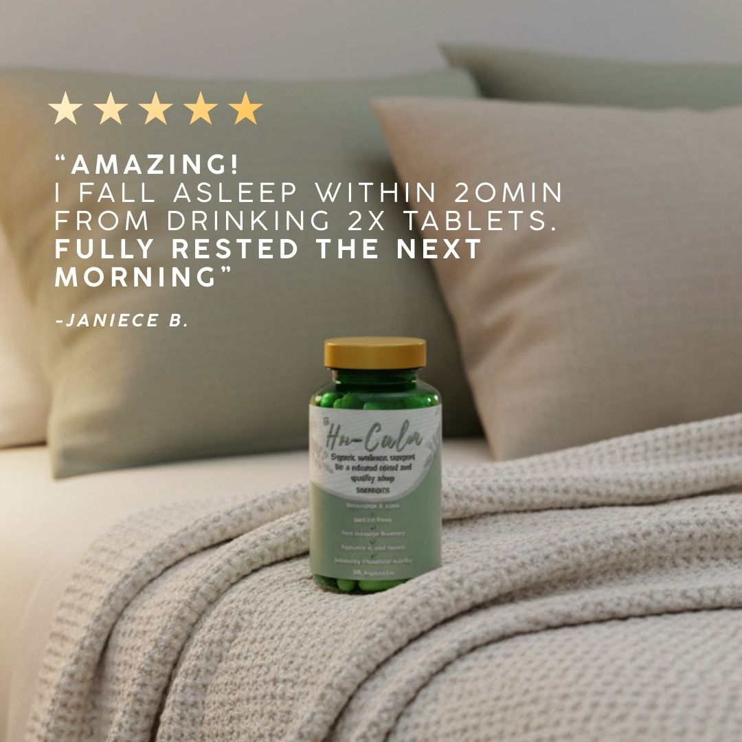 HuCalm | Daily Gut &amp; Mind Support (Restful Sleep, Balanced Mood) - Camelus - Calm | Sleep | Stress | Mood | Gut | Immunity | Antioxidant | Anxiety