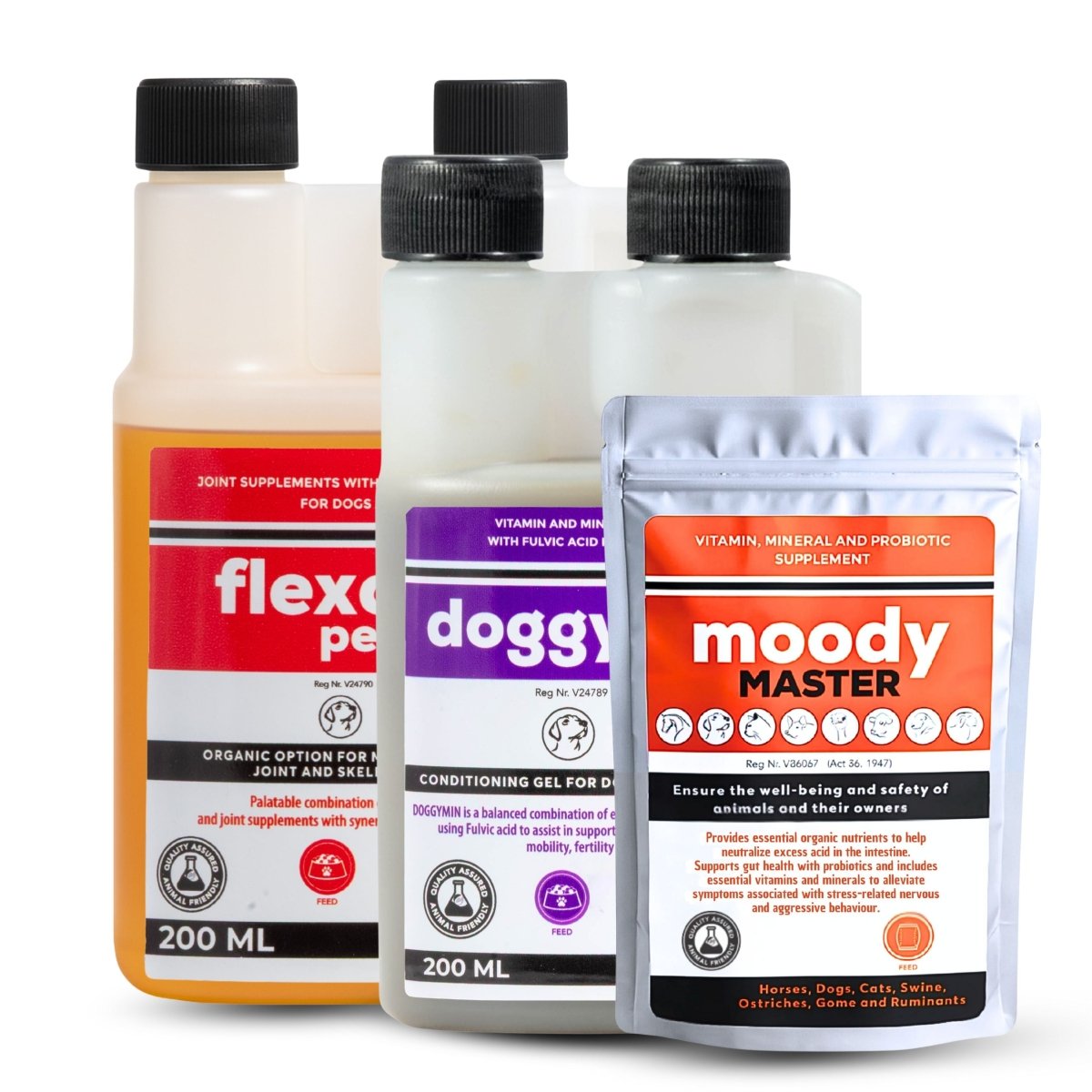 Flexcare, Doggymin & Moody Master (Ultimate Wellness for Dogs & Cats) - Camelus - Immunity | Skin & Coat | Movement | Anxiety | Happiness