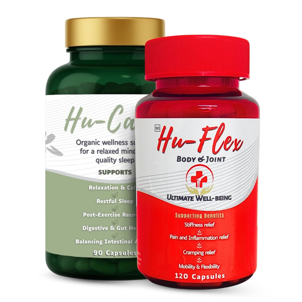 HuCalm &amp; HuFlex – Ultimate Wellness Combo for Humans - Camelus - Calm | Sleep | Gut | Immunity | Pain | Mobility | Heart | Longevity