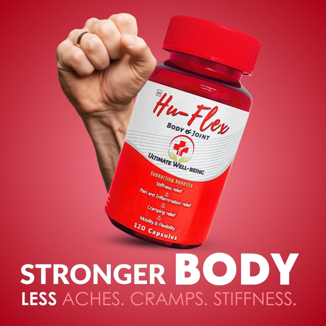HuFlex | Daily Muscle & Joint Support (Strong Body, Easy Movement) - Camelus - Pain | Stiffness | Mobility | Flexibility | Anti - Inflammatory | Circulation | Longevity | Aging