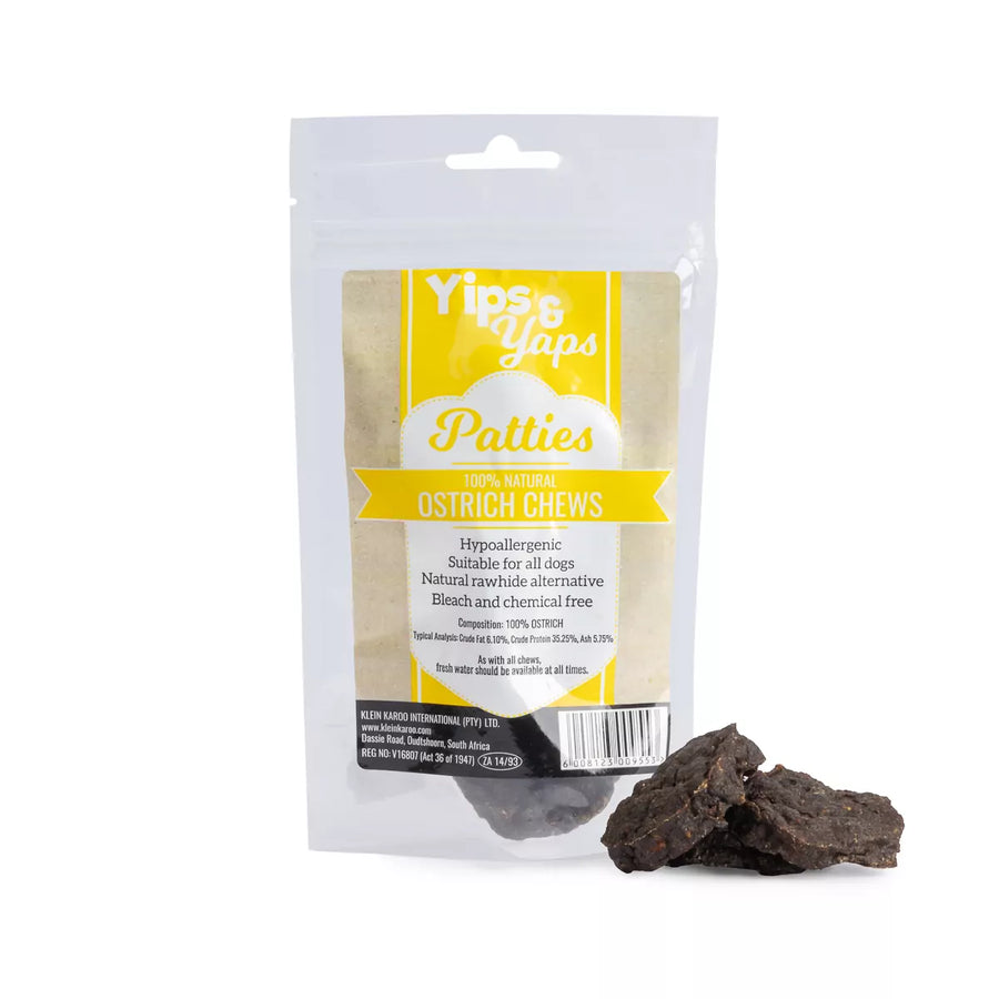 Ostrich Dog Treats (Biltong + Chunks + Patties + Chews)