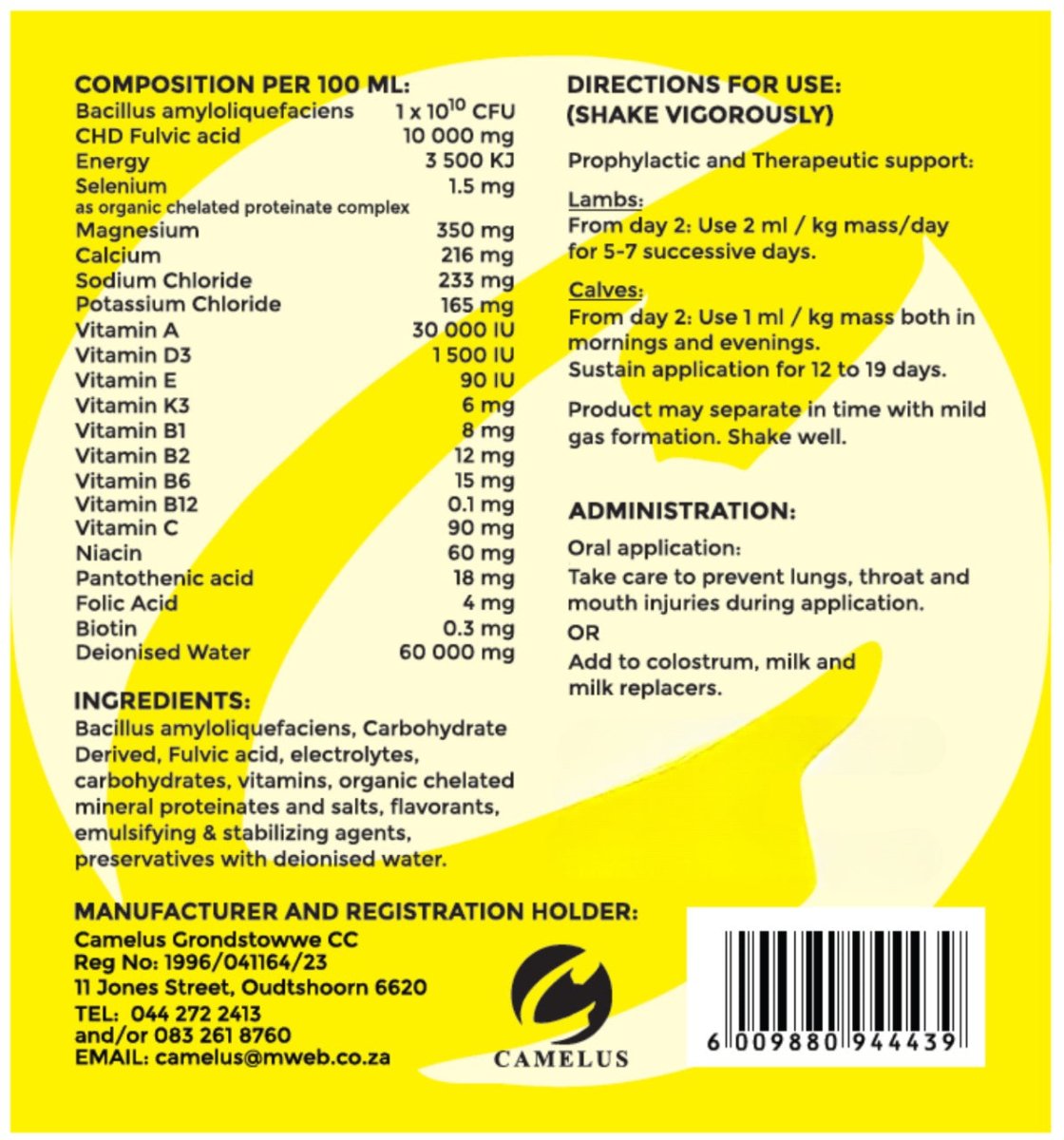 Cryptocare RTU (Supplement For Lambs, Calves &amp; Cattle) - Camelus - Rumen Development | Digestive Support | Immunity